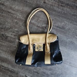 B. Makowsky -  Black and Tan Leather Bag